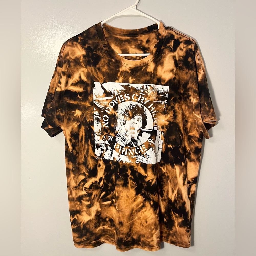CUSTOM Acid Wash Prince T-Shirt- ‘No Doves Cry Here’